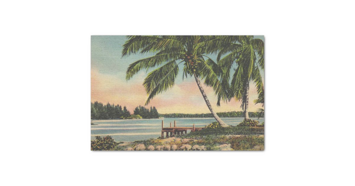 Vintage Palm Tree Retro Tissue Paper