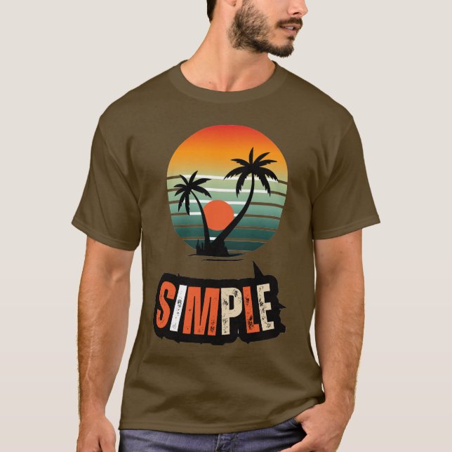 Vintage Palm Tree Sunset Graphic Shirt (Front)