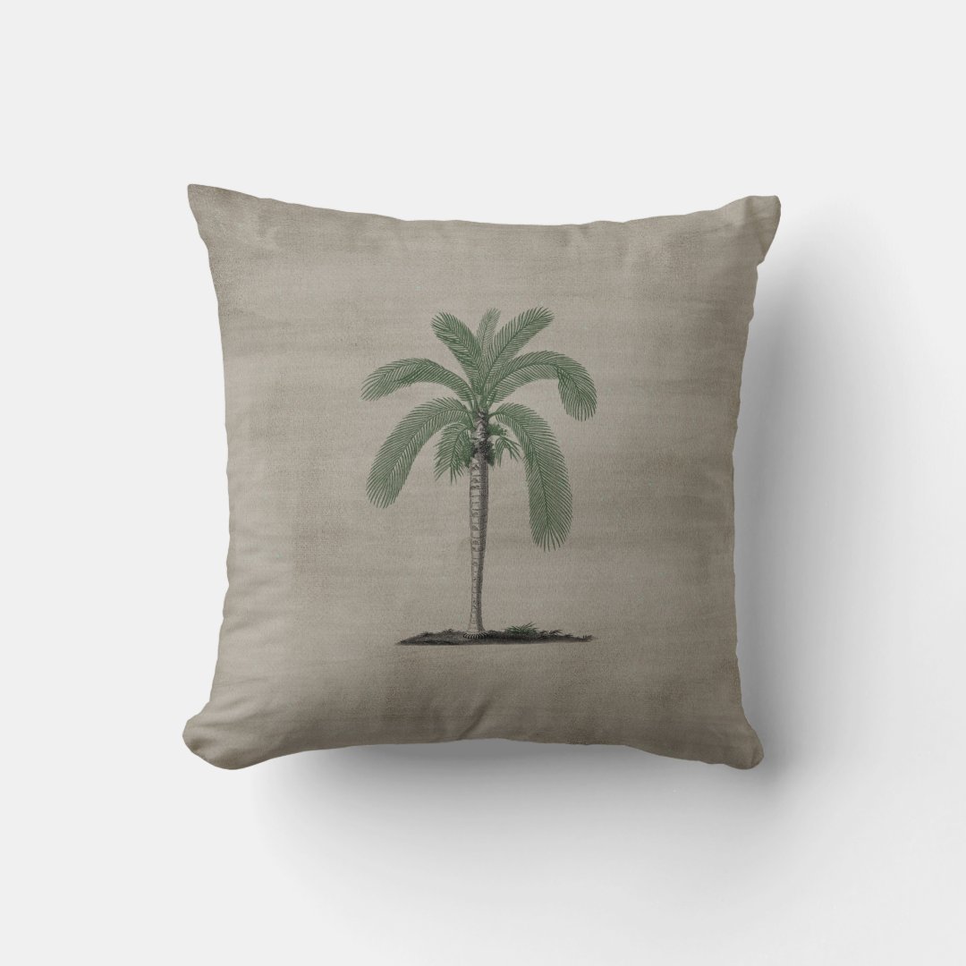 Vintage Palm Tree Throw Pillow | Zazzle