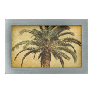 Vintage Palm Tree - Tropical Customized Template Belt Buckle