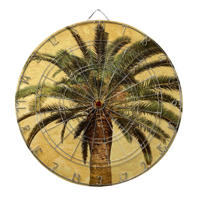 Vintage Palm Tree - Tropical Customized Template Dartboard (Front)