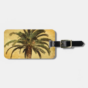 Vintage Palm Tree - Tropical Customized Template Luggage Tag