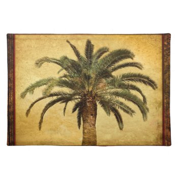 Vintage Palm Tree - Tropical Customized Template Placemat by SilverSpiral at Zazzle