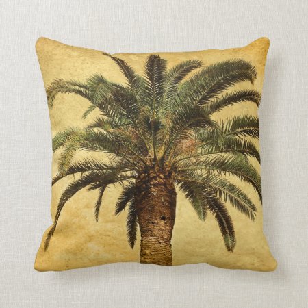 Vintage Palm Tree - Tropical Customized Template Throw Pillow