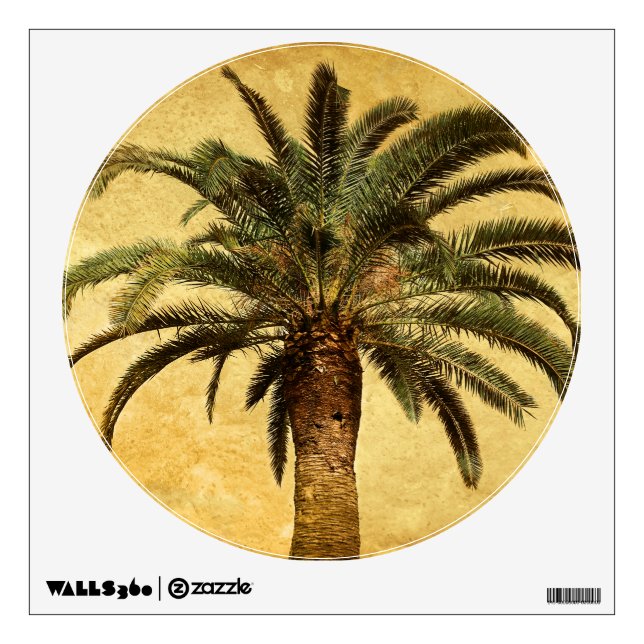 Vintage Palm Tree - Tropical Customized Template Wall Decal (Front)