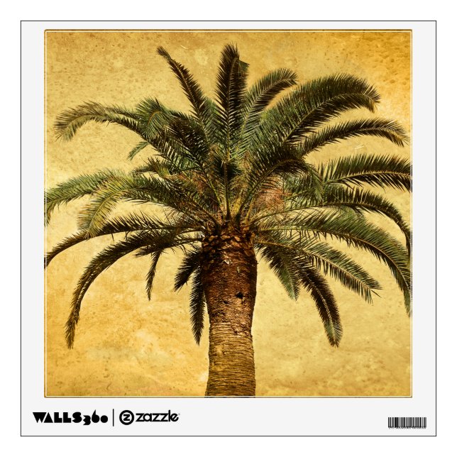 Vintage Palm Tree - Tropical Customized Template Wall Decal (Front)