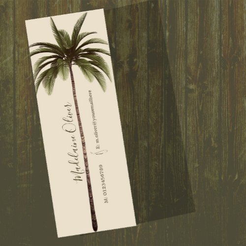 Vintage Palm Tree Tropical Elegant Mini Business Card