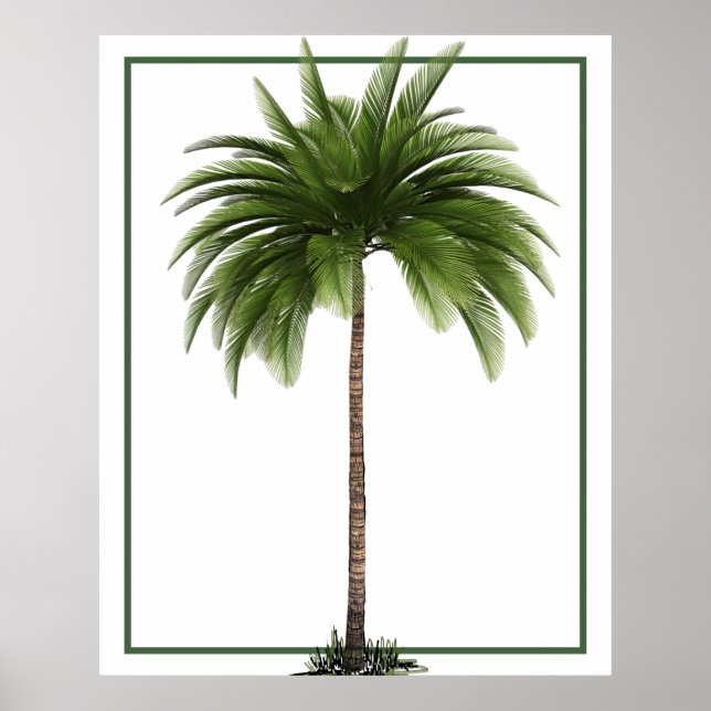 Vintage Palm Tree  Tropical Elegant  Poster (Front)
