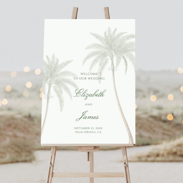 Vintage Palm Tree Wedding Foam Board (Creator Uploaded)
