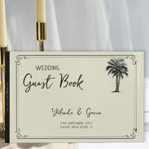 Vintage Palm Tree Wedding Guest Book