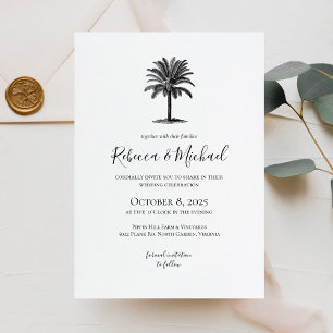 Vintage Palm Tree Wedding Invitation