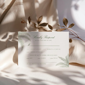 Vintage Palm Tree Wedding RSVP Card