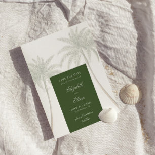 Vintage Palm Tree Wedding Save The Date