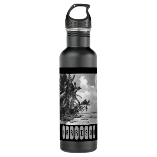 Vintage Palm Trees Cool Personalised Stainless Steel Water Bottle