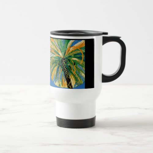 Vintage Palm Trees Cote DAzur Travel Coffee Mug