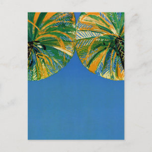 Vintage Palm Trees Cote D'Azur Travel Postcard