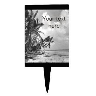 Vintage Palm Trees Custom Text Cake Topper