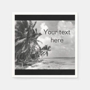 Vintage Palm Trees Custom Text Napkins