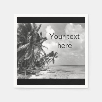 Vintage Palm Trees Custom Text Napkins
