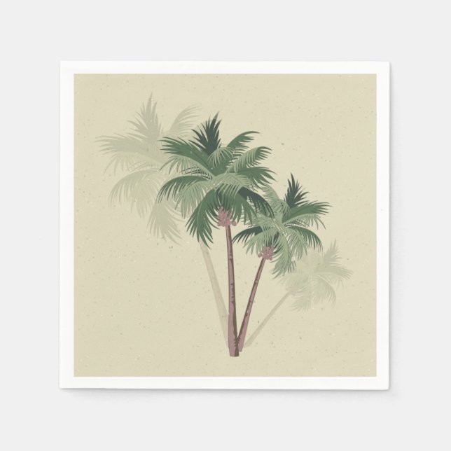 Vintage Palm Trees Napkins (Front)