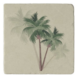 Vintage Palm Trees on Pale Green Trivet