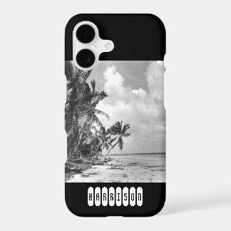 Vintage Palm Trees Personalised iPhone 17 Case