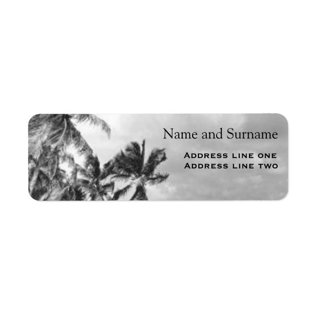 Vintage Palm Trees Personalised Label (Front)