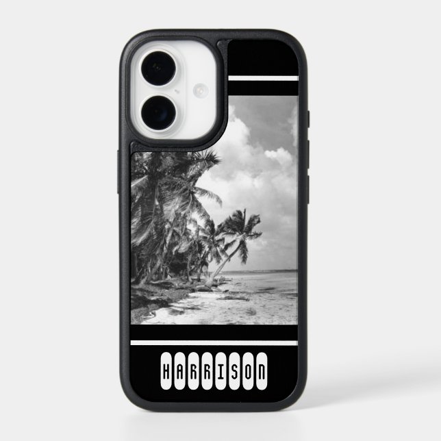 Vintage Palm Trees Personalised Otterbox iPhone Case (Back)