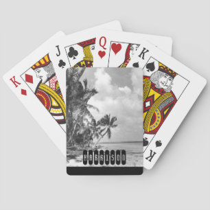 Vintage Palm Trees Personalised Poker Cards