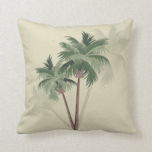 Vintage Palm Trees Throw Pillow