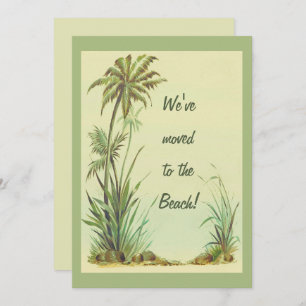 Vintage Palm Trees We've Moved to the Beach Card