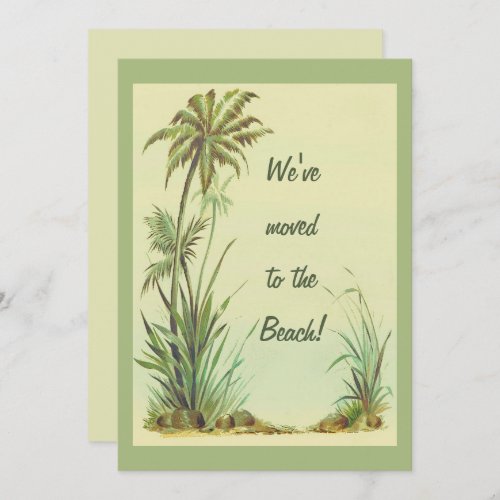 Vintage Palm Trees Weve Moved to the Beach  Card