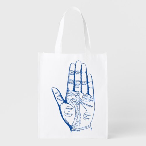 Vintage Palmistry Chart Palm Reading Grocery Bag