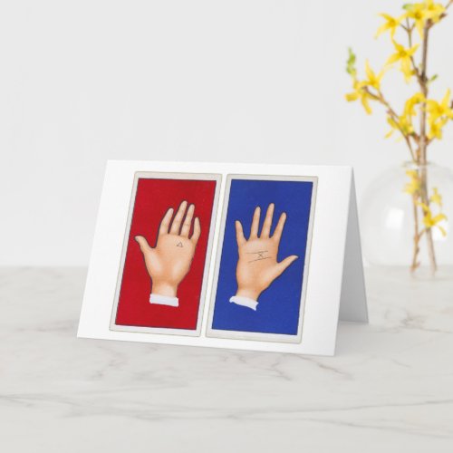 Vintage Palmistry Hands Left and Right Card
