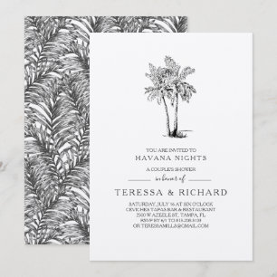 Vintage Palms Havana Nights Couples Shower Invitation