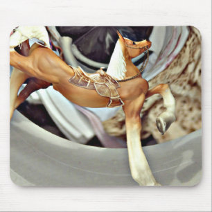 Vintage Palomino Horse Digital Art Mouse Pad