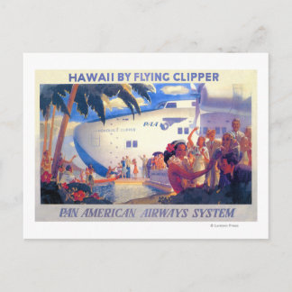 Vintage Pan American Travel Poster - Hawaii Postcard