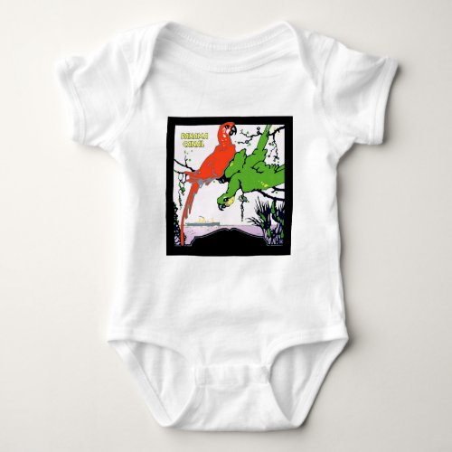 Vintage Panama Canal Travel Baby Bodysuit