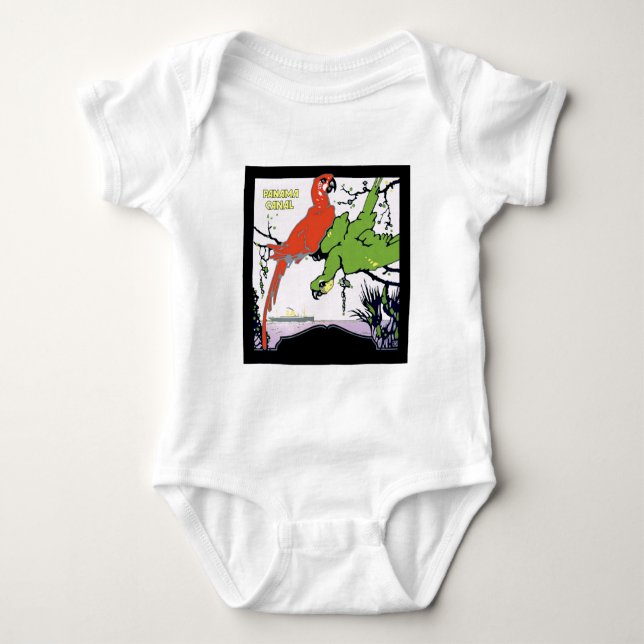 Vintage Panama Canal Travel Baby Bodysuit (Front)
