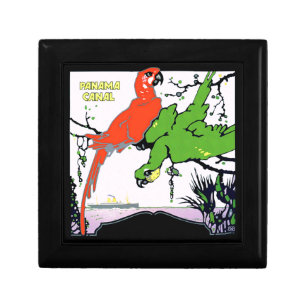 Vintage Panama Canal Travel Keepsake Box