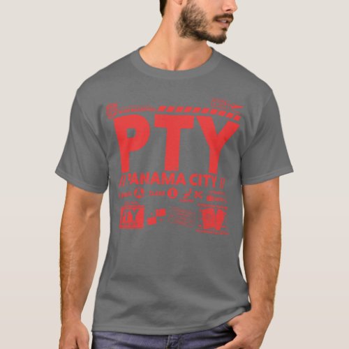 Vintage Panama City PTY Airport Code Travel Day Re T_Shirt