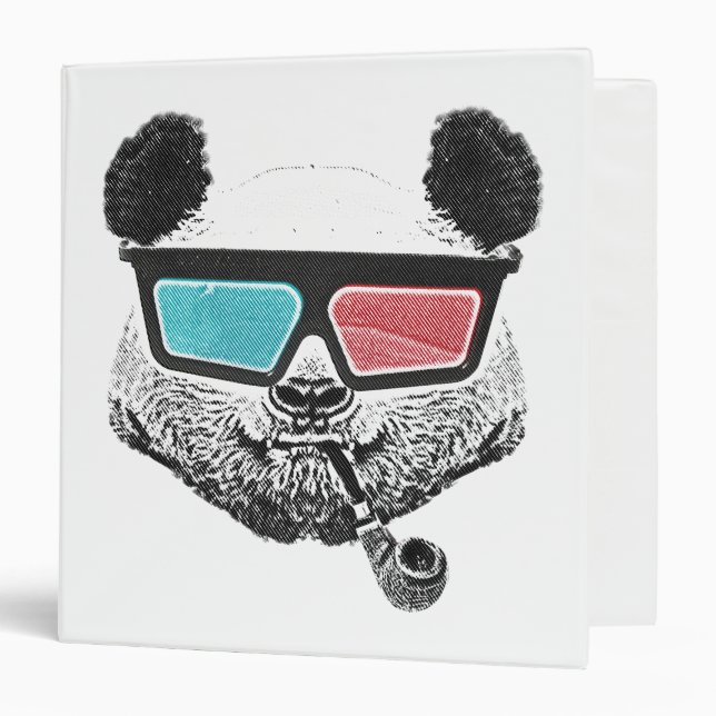 Vintage panda 3-D glasses 3 Ring Binder (Front/Inside)
