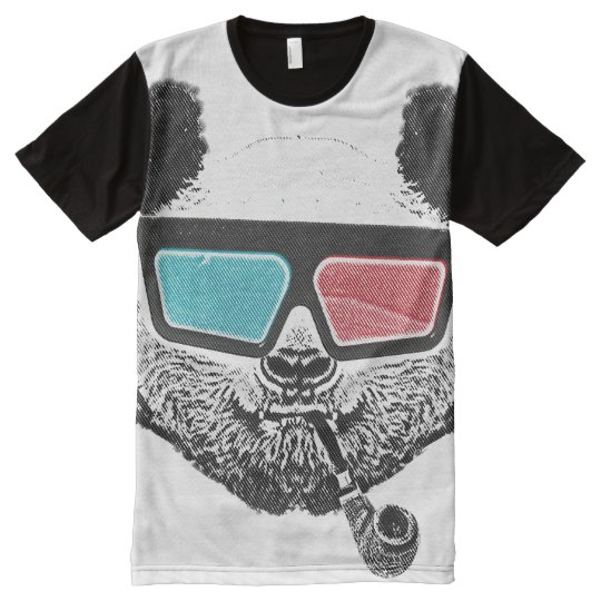 Vintage Panda 3 D Glasses All Over Print T Shirt Zazzle Com