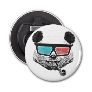 Vintage panda 3-D glasses Bottle Opener