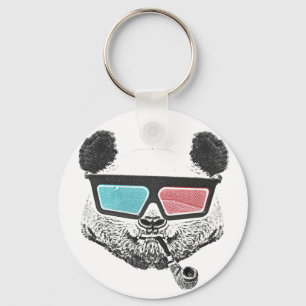 Vintage panda 3-D glasses Keychain