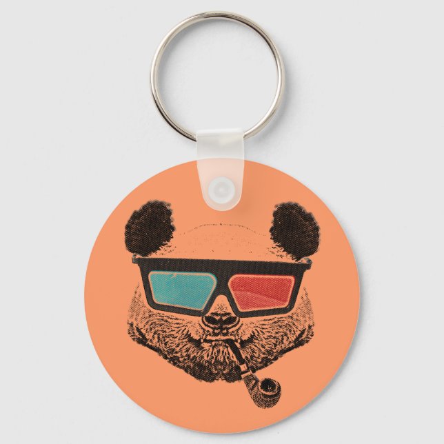 Vintage panda 3-D glasses Keychain (Front)