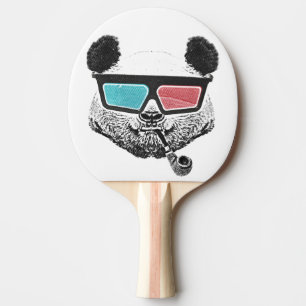 Vintage panda 3-D glasses Ping Pong Paddle