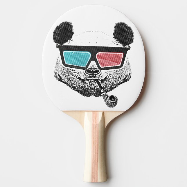 Vintage panda 3-D glasses Ping Pong Paddle (Front)
