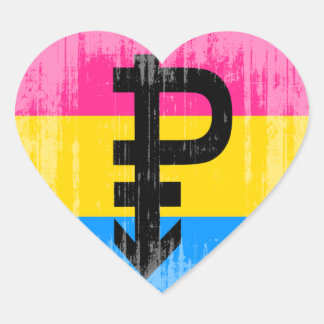 Vintage Pansexual Flag Heart Sticker