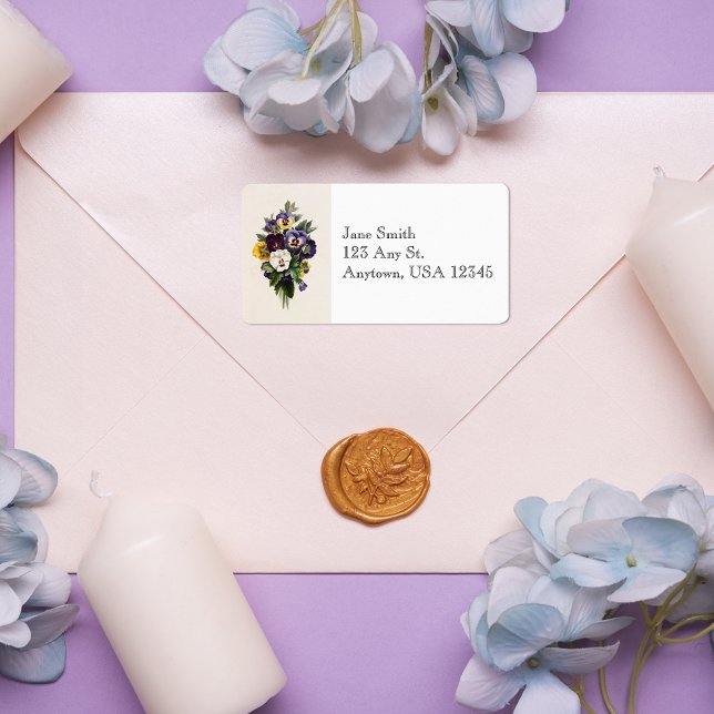 Vintage Pansies Address Labels (Creator Uploaded)